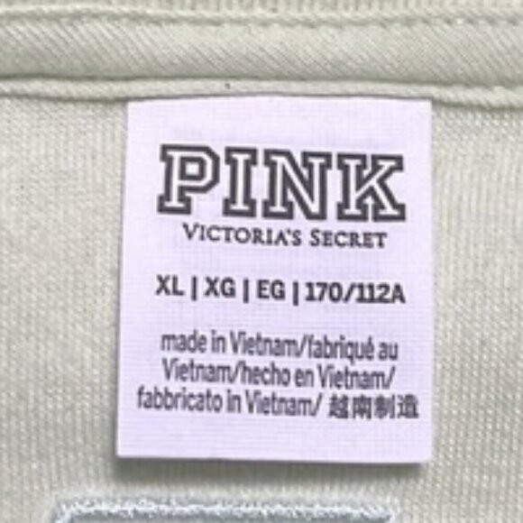 PINK Victoria's Secret Yellow Oversized VNeck Terry Cloth Pullover Sweatshirt - Picture 8 of 9